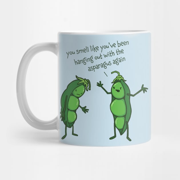 Funny Asparagus Pee Pea Pod Cartoon by Huhnerdieb Apparel